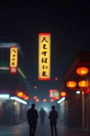 银河修理铺 海报 夜空中悬挂的旧式招牌灯
